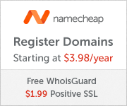 Domain Registrations starting at $9.98*
